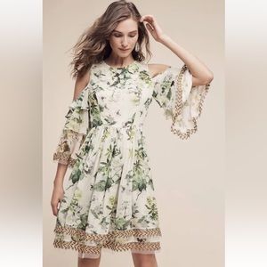 Varun Bahl Petra Dress Anthropologie - Floral Ruffle Sleeve, NWT - Size 6/8